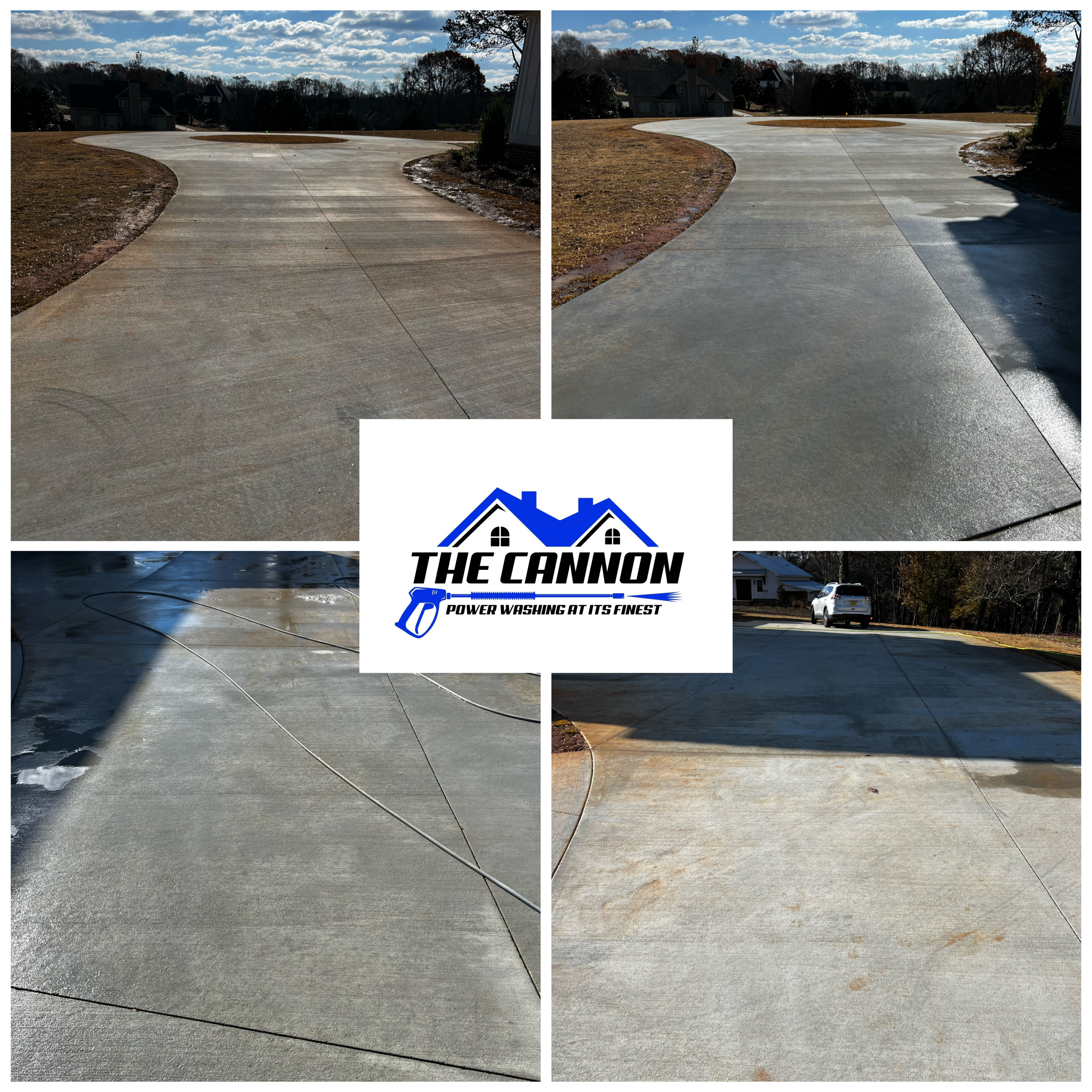 Concrete cleaning for Christmas Party in Flowery Branch, Ga
